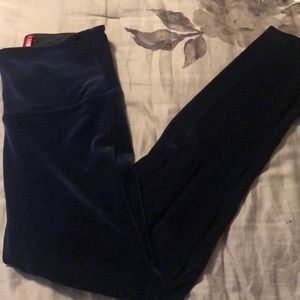 Spanx velvet navy blue leggings